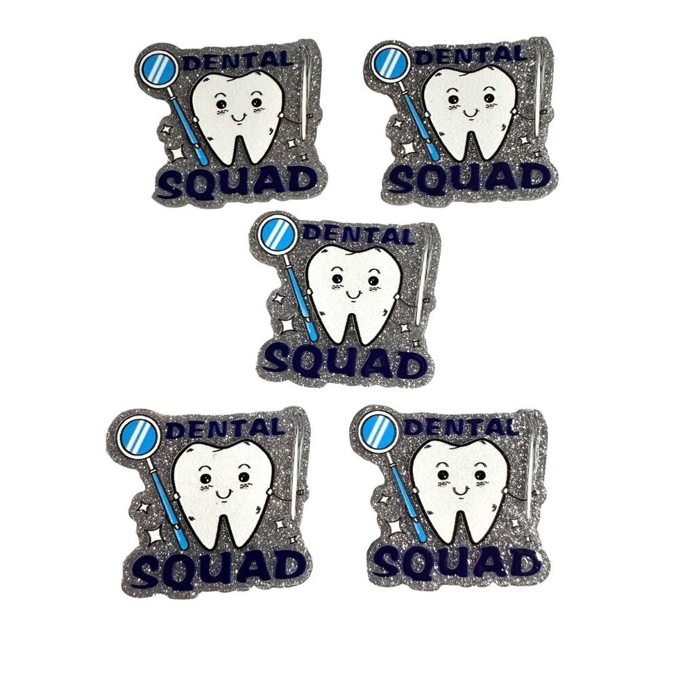 10 pc glitter Dental Hygienist Assistant  acrylic flat back charm for badge reel